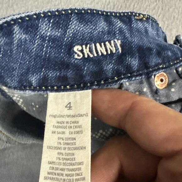 Women's blue skinny stretch ripped denim cotton blend trousers - Picture 7 of 7